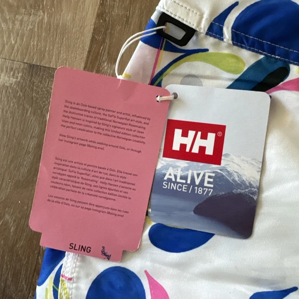 Helly Hansen Board Shorts Womens Xs Floral HP Sling Drawstring Swim NWT